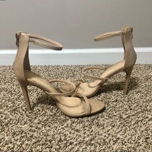 Triple Strap Nude Stiletto Pump Heel Shoes